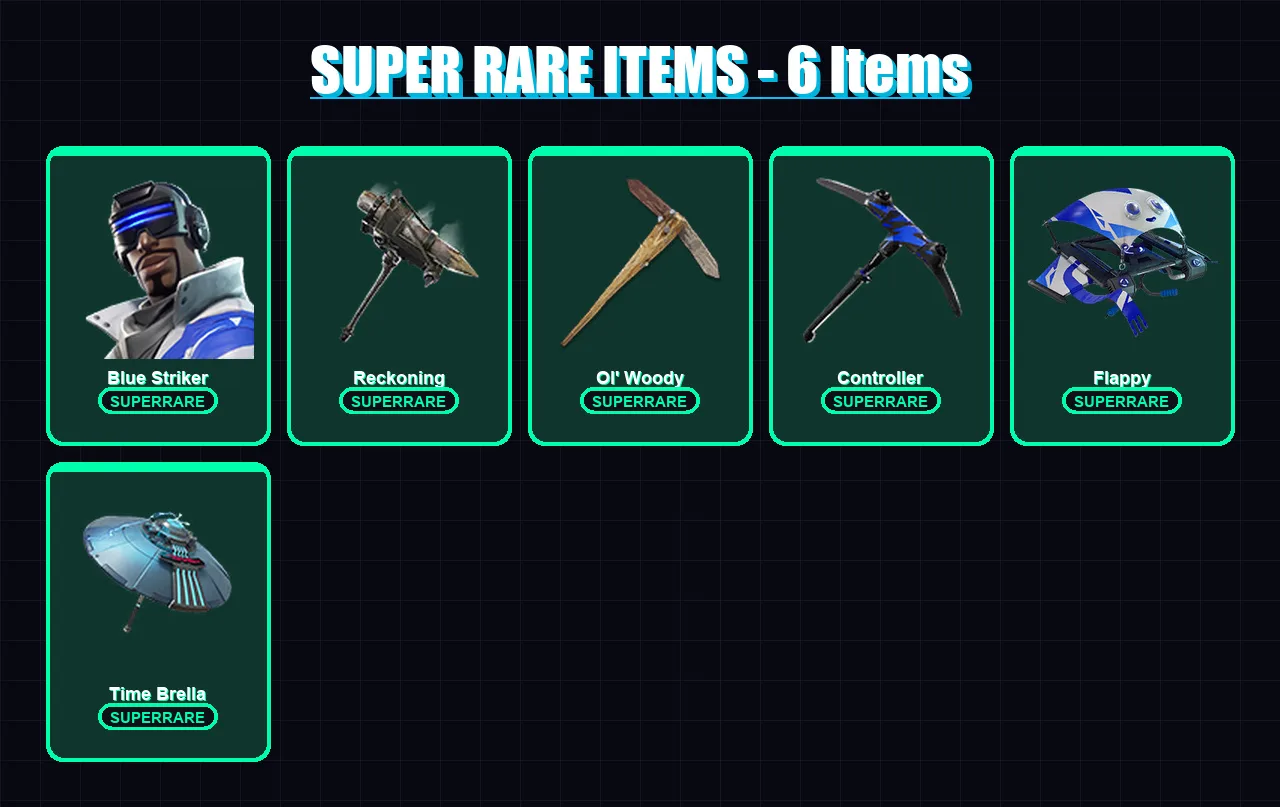 [PS4/PS5/XBOX/PC] | Blue Striker | Nezumi | Optimus Prime | Calamity | Spectra Knight | 190 skin | 232 pickaxe | 149 emote | 139 glider | Lv2105 — Fortnite account