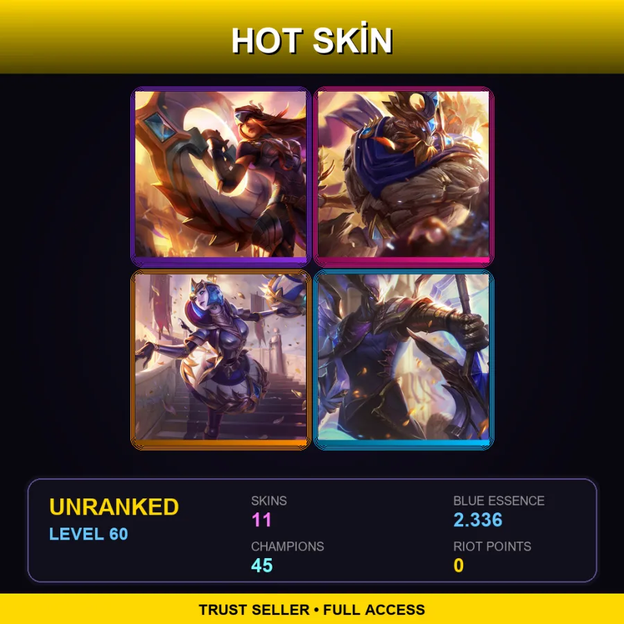 NA | Lv60 | Unranked | 11 Skin | 45 Champ
