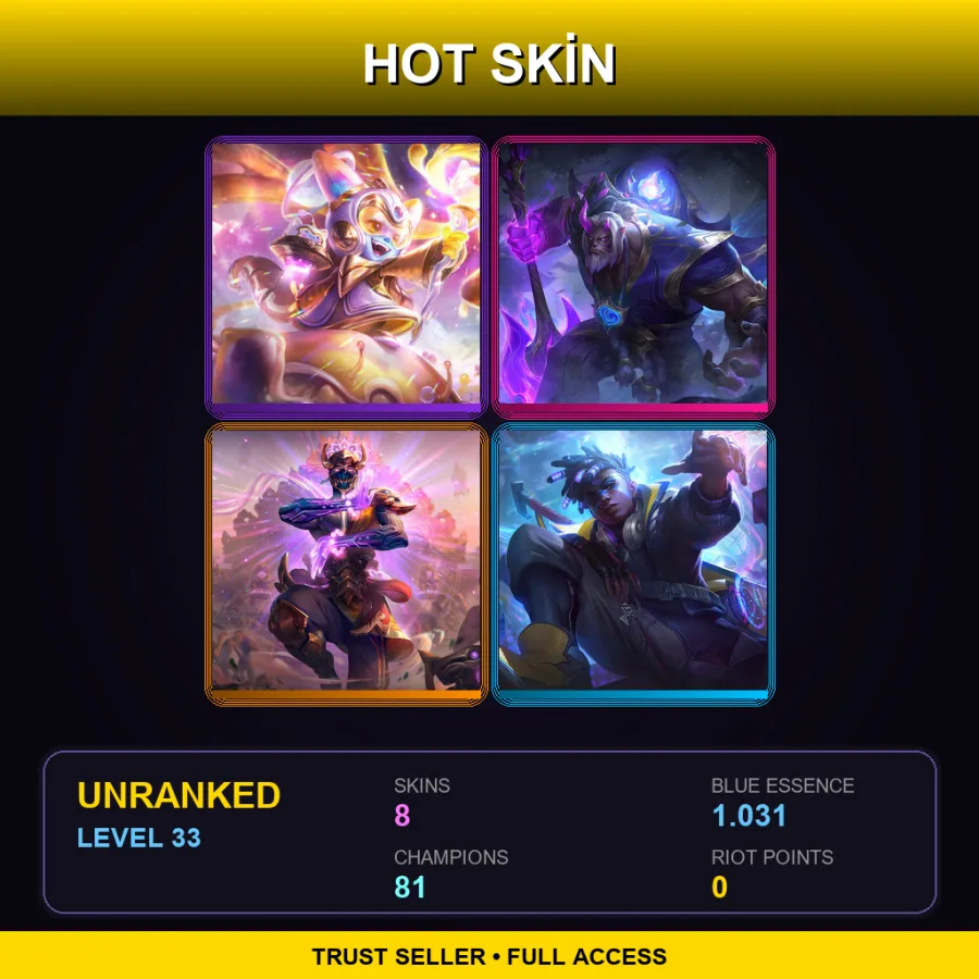 EUNE | Lv33 | Unranked | 8 Skin | 81 Champ