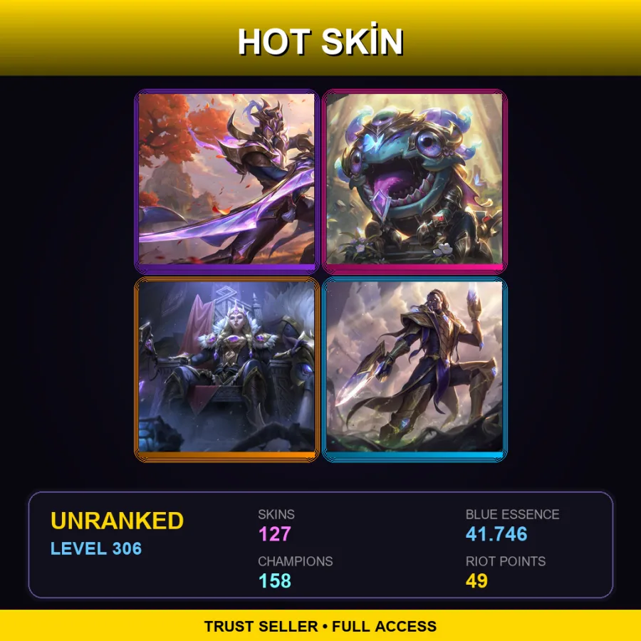 EUNE | Lv306 | Unranked | 127 Skin | 158 Champ