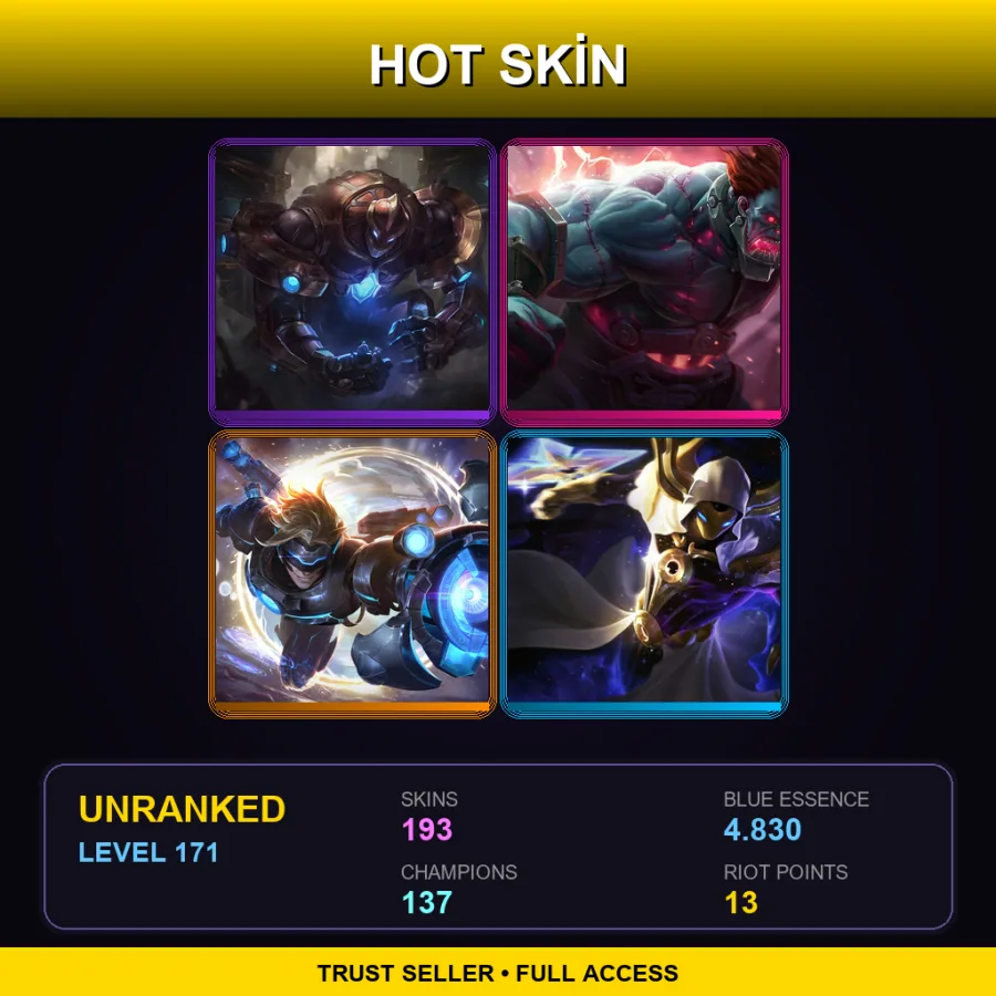 EUW | Lv171 | Unranked | 193 Skin | 137 Champ