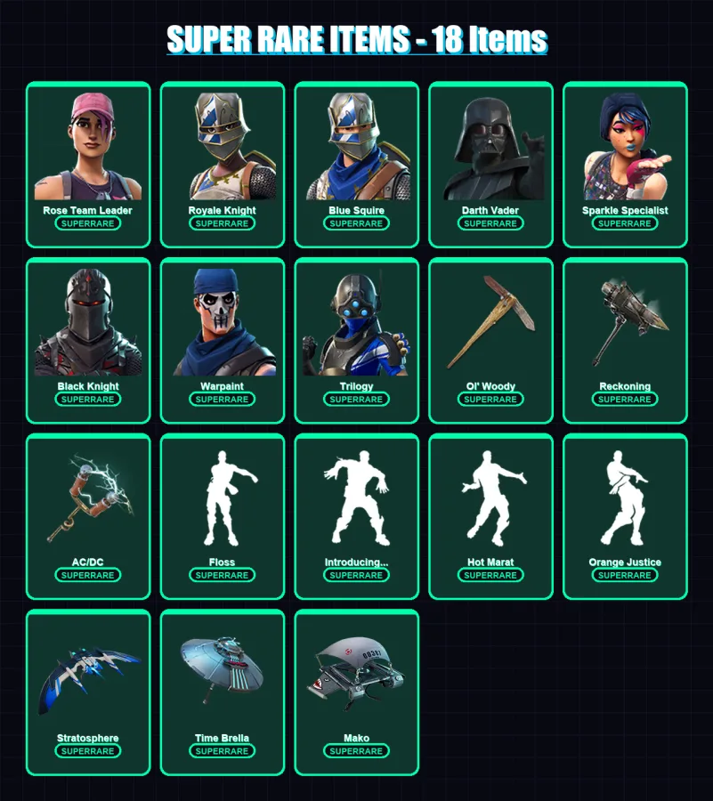 [PS4/PS5/XBOX/PC] | Rose Team Leader | Royale Knight | Blue Squire | 102 skin | Lv2564