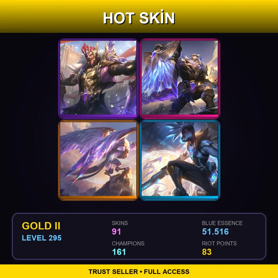 EUNE | Lv295 | Gold II | 91 Skin | 161 Champ