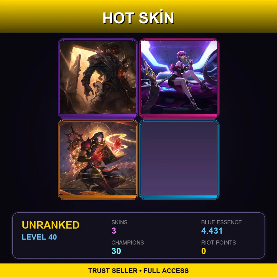 LAS | Lv40 | Unranked | 3 Skin | 30 Champ