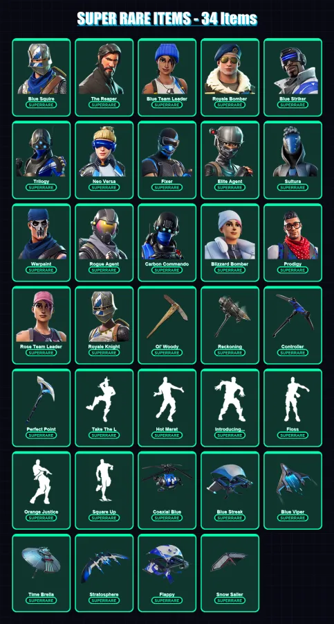 [PS4/PS5/XBOX/PC] | Blue Squire | The Reaper | Blue Team Leader | 100 skin | Lv1538