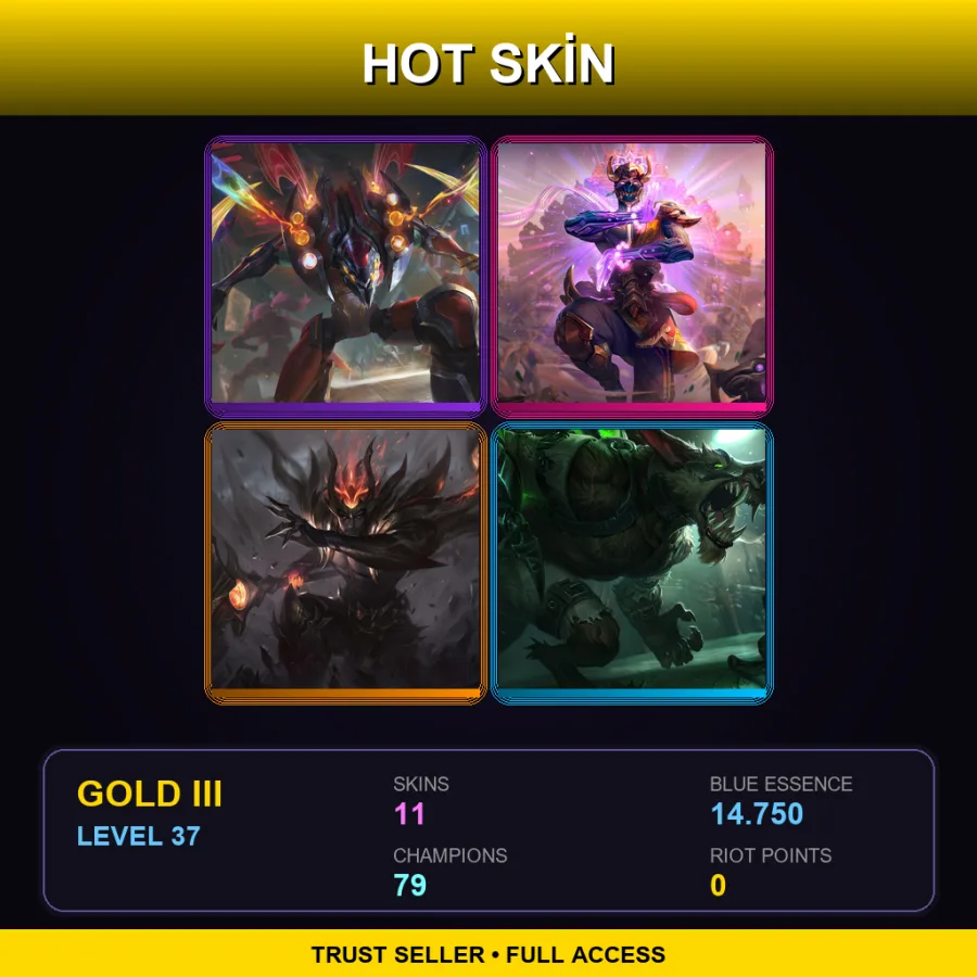 OCE | Lv37 | Gold III | 11 Skin | 79 Champ