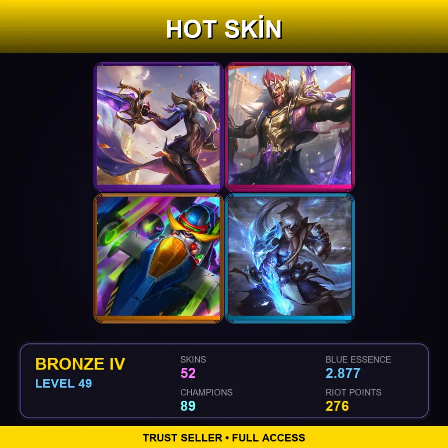 BR | Lv49 | Bronze IV | 52 Skin | 89 Champ