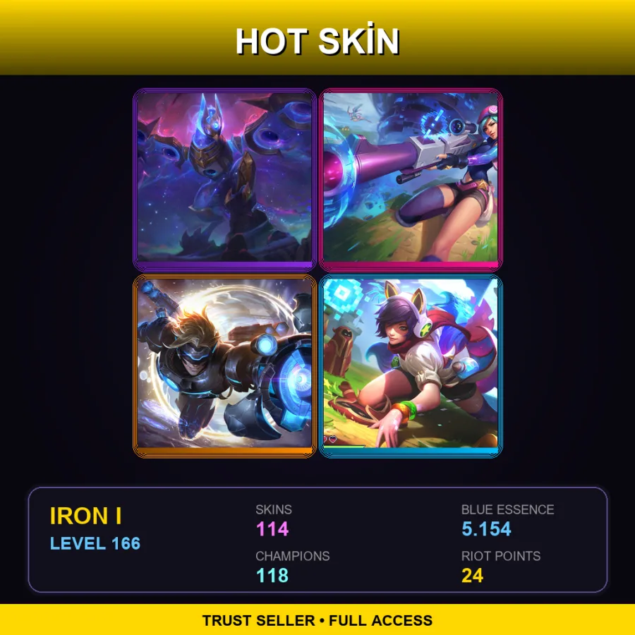 VN | Lv166 | Iron I | 114 Skin | 118 Champ