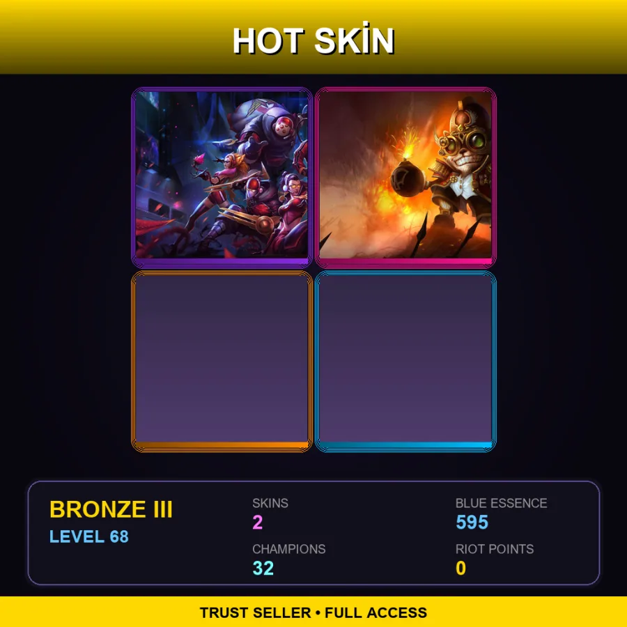 LAS | Lv68 | Bronze III | 2 Skin | 32 Champ — LoL account