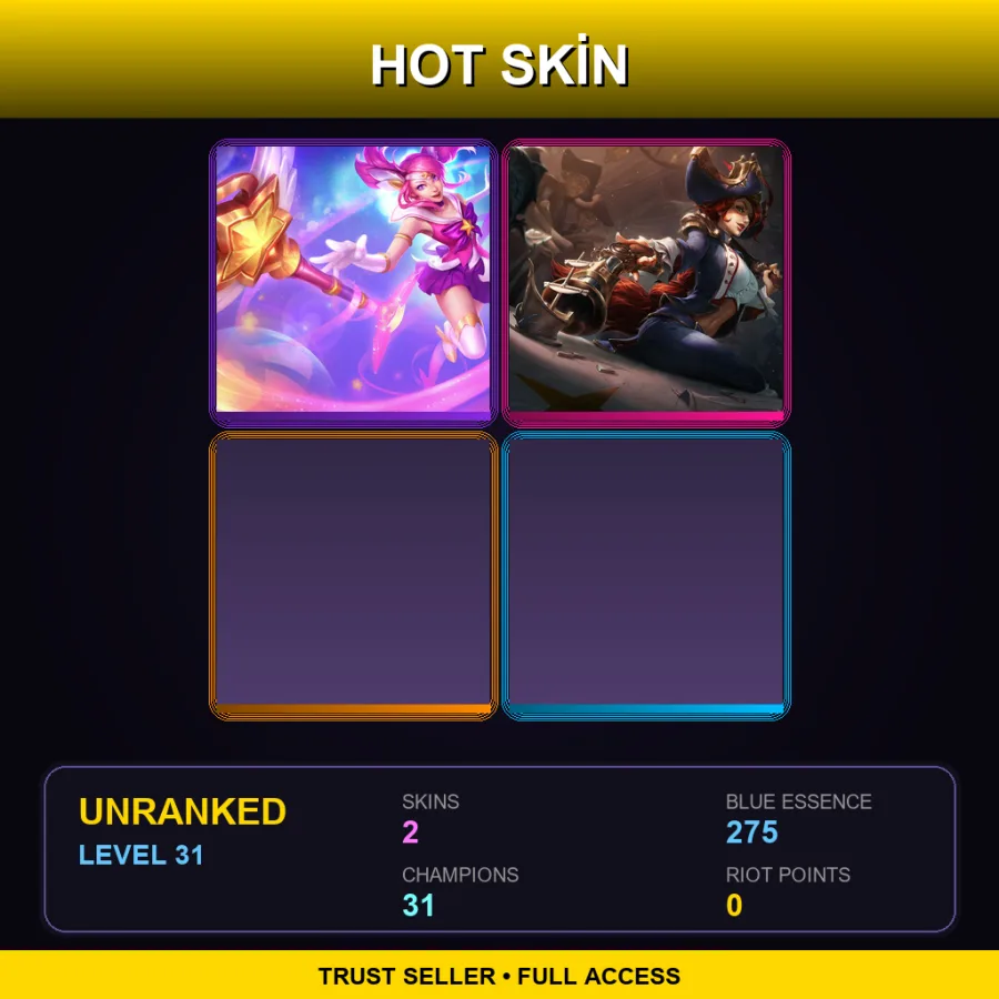 EUW | Lv31 | Unranked | 2 Skin | 31 Champ
