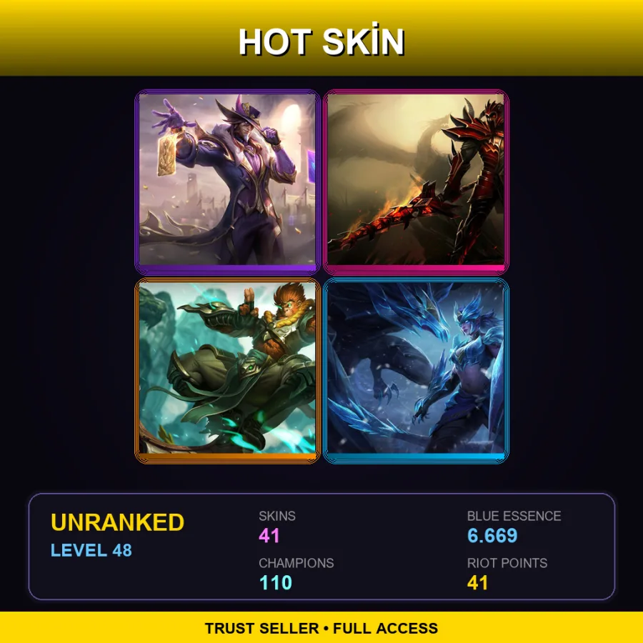 EUNE | Lv48 | Unranked | 41 Skin | 110 Champ