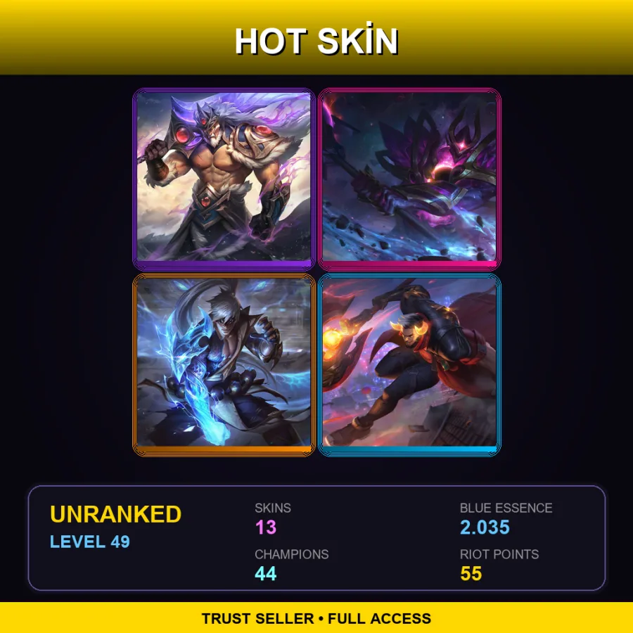 EUNE | Lv49 | Unranked | 13 Skin | 44 Champ