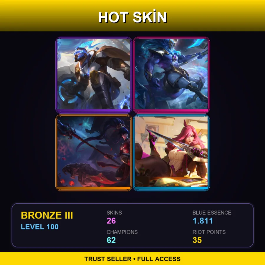 EUNE | Lv100 | Bronze III | 26 Skin | 62 Champ