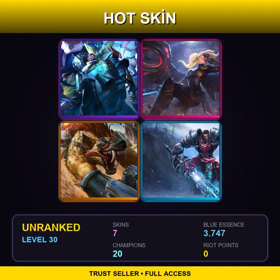 EUNE | Lv30 | Unranked | 7 Skin | 20 Champ