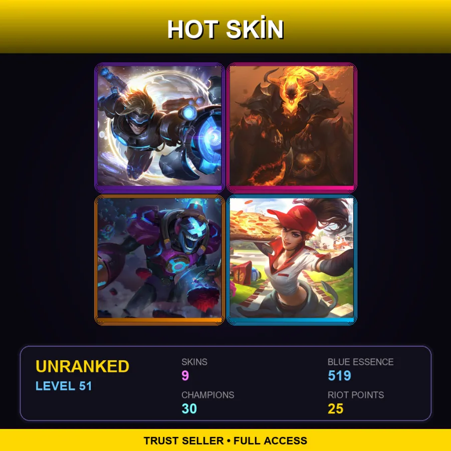 BR | Lv51 | Unranked | 9 Skin | 30 Champ