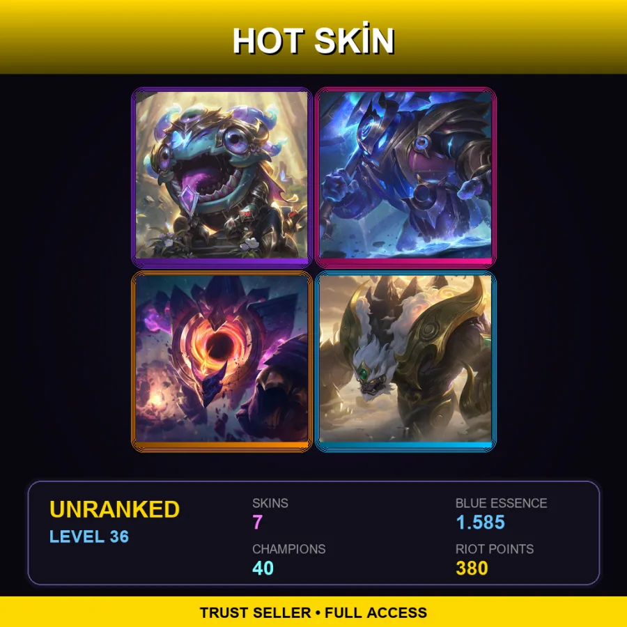 EUNE | Lv36 | Unranked | 7 Skin | 40 Champ — LoL account
