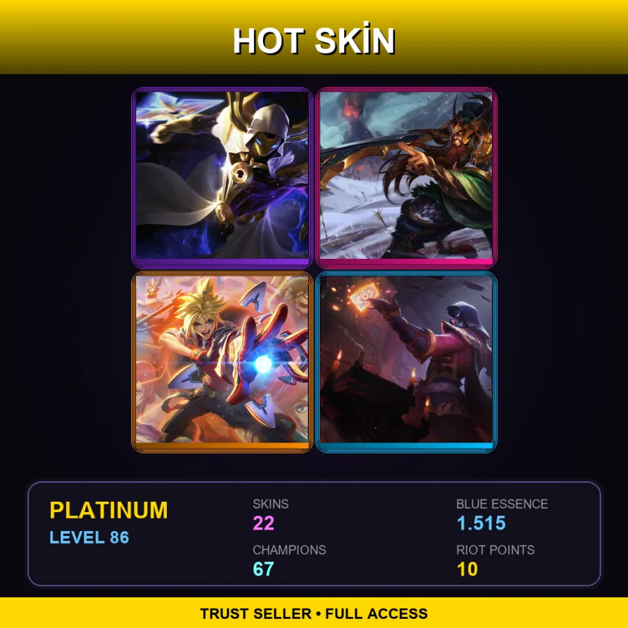 LAN | Lv86 | Platinum | 22 Skin | 67 Champ — Platinum League of Legends