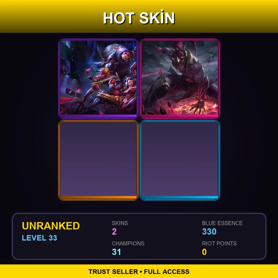EUW | Lv33 | Unranked | 2 Skin | 31 Champ