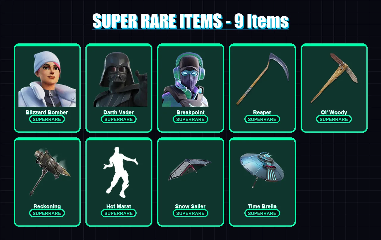 [PS4/PS5/XBOX/PC] | Blizzard Bomber | Darth Vader | Breakpoint | Zenith | The Imagined | 171 skin | 217 pickaxe | 137 emote | 168 glider | Lv2369