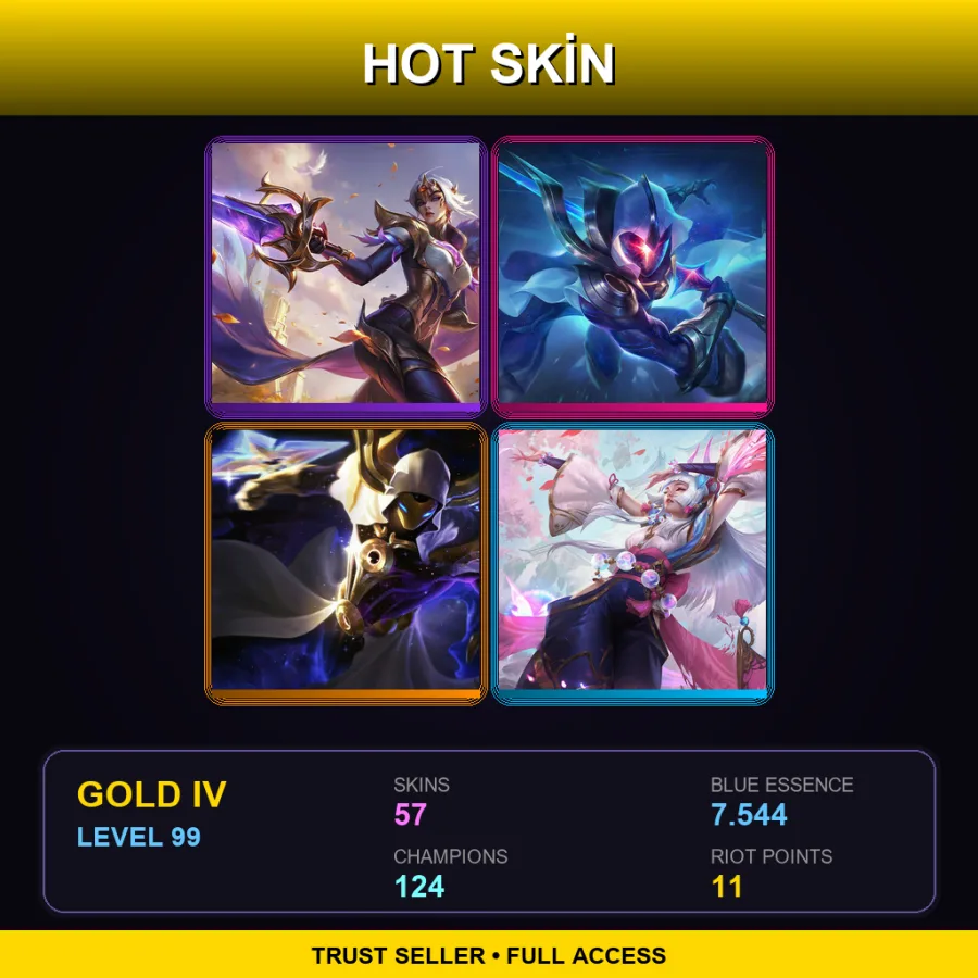 SG | Lv99 | Gold IV | 57 Skin | 124 Champ — Winter Wonder Lulu