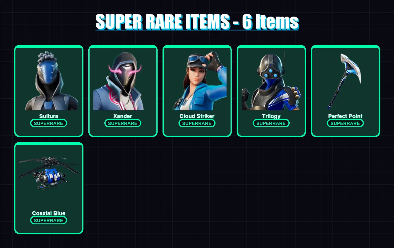 [SWITCH/XBOX/PC] | Sultura | Xander | Cloud Striker | Trilogy | Ronin | 18 skin | 26 pickaxe | 25 emote | 29 glider | Lv444 — Fortnite account