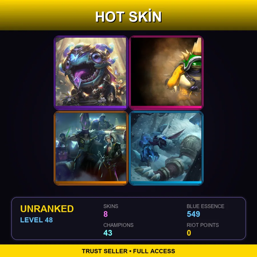 VN | Lv48 | Unranked | 8 Skin | 43 Champ