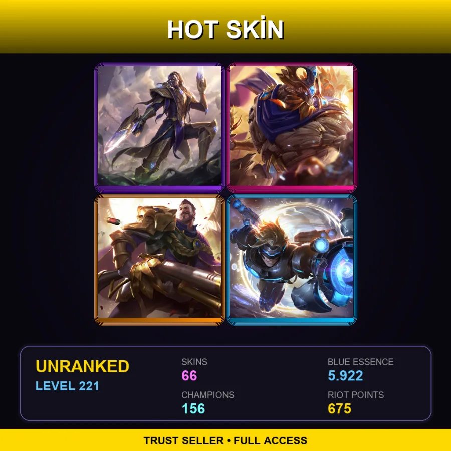 EUNE | Lv221 | Unranked | 66 Skin | 156 Champ