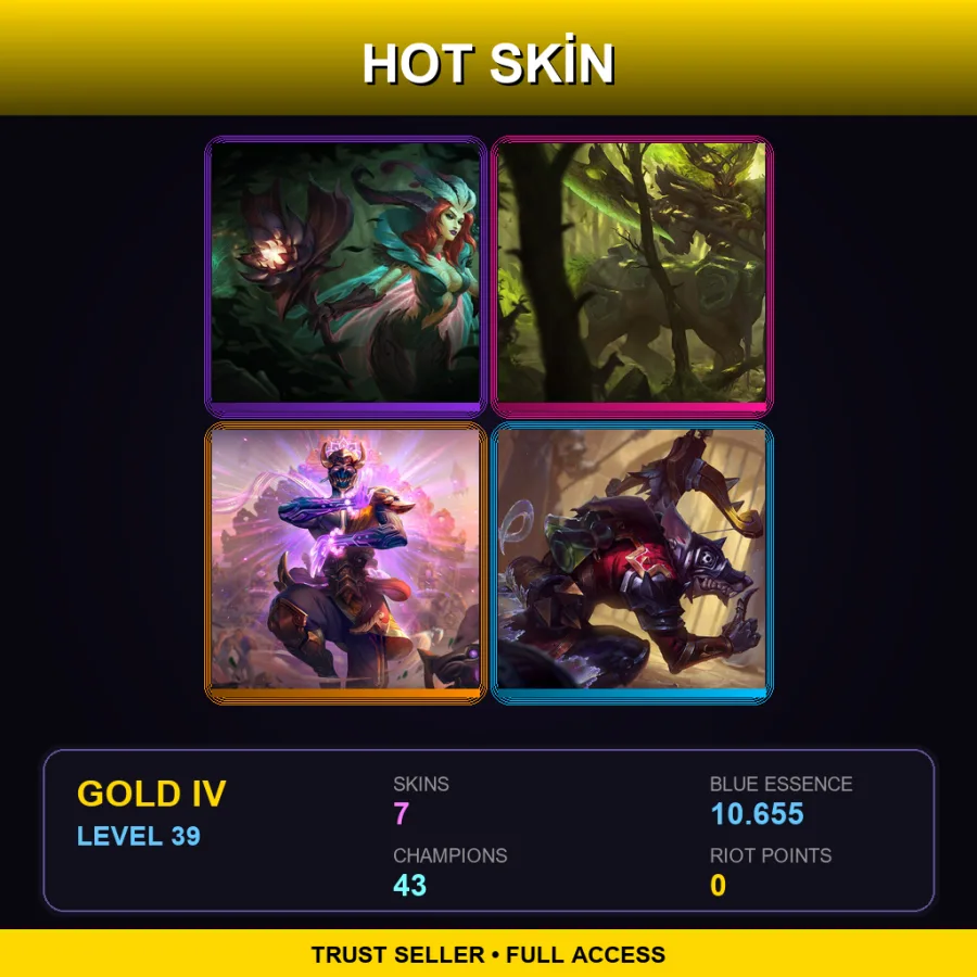 EUW | Lv39 | Gold IV | 7 Skin | 43 Champ