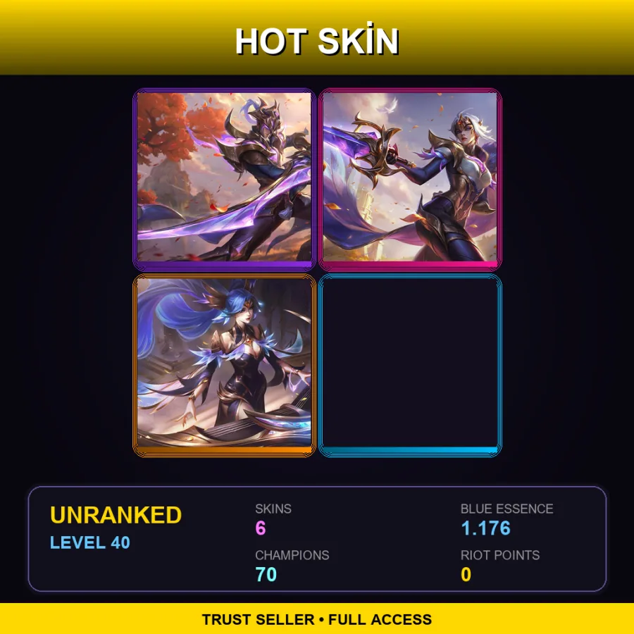 EUW | Lv40 | Unranked | 6 Skin | 70 Champ — Blood Moon Fiddlesticks