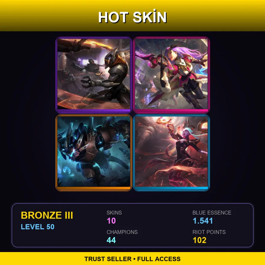 EUNE | Lv50 | Bronze III | 10 Skin | 44 Champ