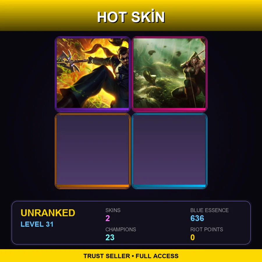 LAS | Lv31 | Unranked | 2 Skin | 23 Champ — LoL account