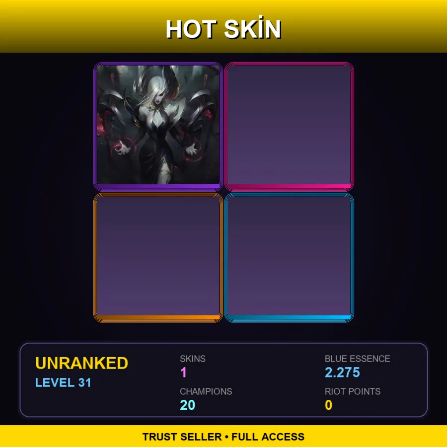 LAS | Lv31 | Unranked | 1 Skin | 20 Champ — Unranked / Smurf League of Legends