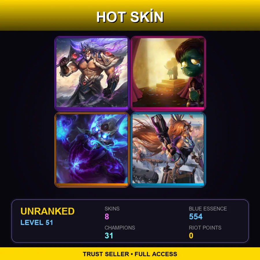 LAS | Lv51 | Unranked | 8 Skin | 31 Champ — Headhunter Caitlyn