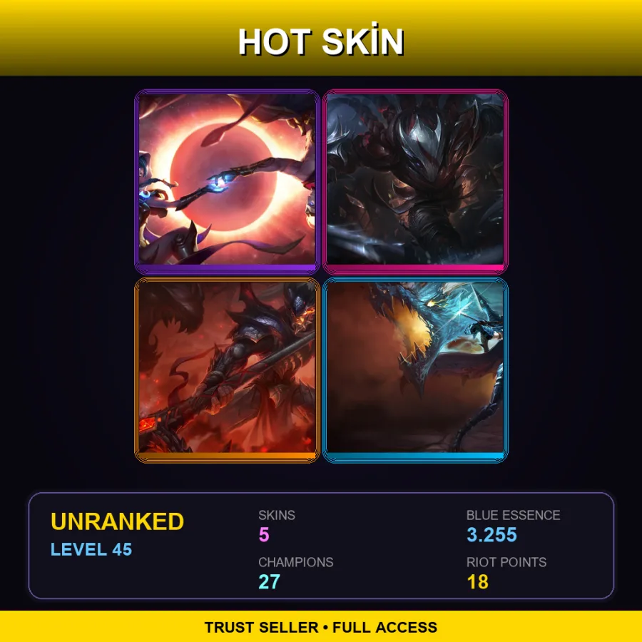 TR | Lv45 | Unranked | 5 Skin | 27 Champ
