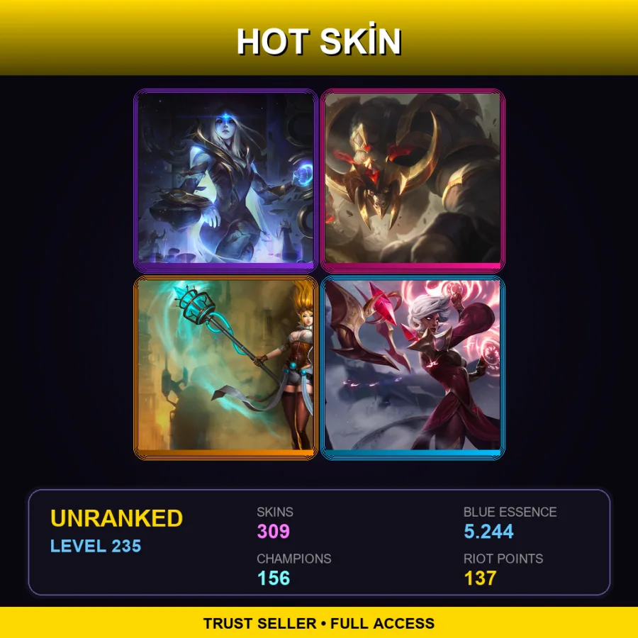 BR | Lv235 | Unranked | 309 Skin | 156 Champ