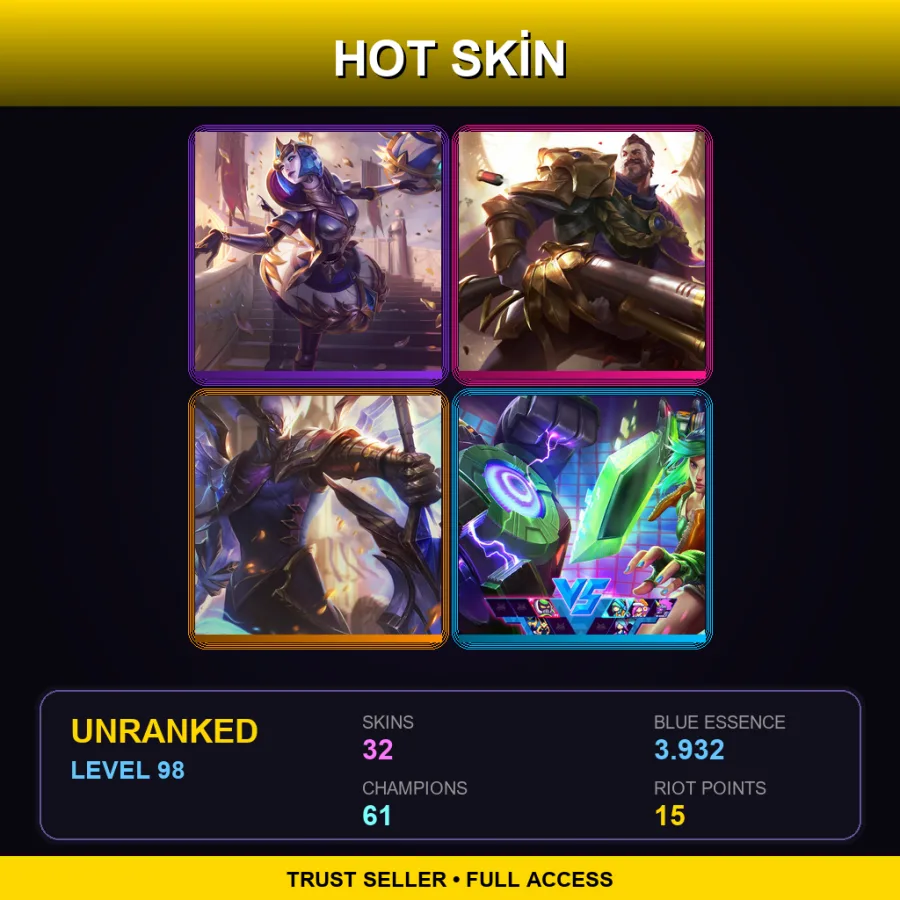 TR | Lv98 | Unranked | 32 Skin | 61 Champ