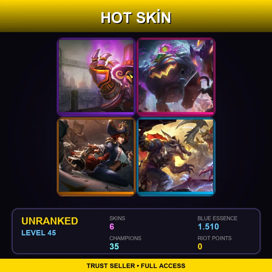 LAN | Lv45 | Unranked | 6 Skin | 35 Champ