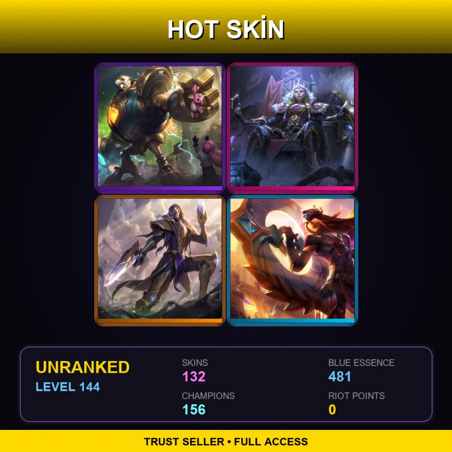 SG | Lv144 | Unranked | 132 Skin | 156 Champ