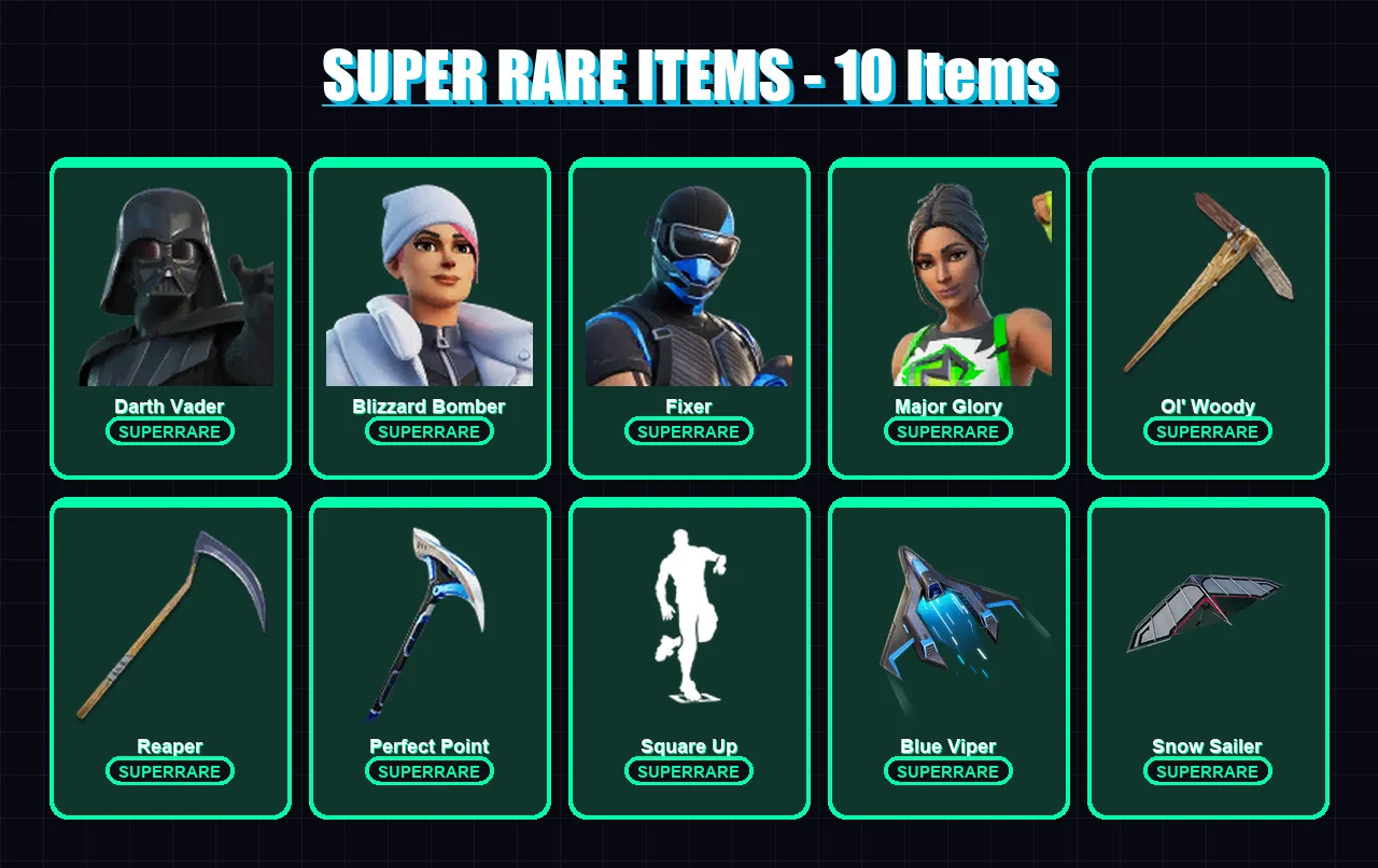 [PC/XBOX] | Darth Vader | Blizzard Bomber | Fixer | Major Glory | Kymera | 124 skin | 139 pickaxe | 108 emote | 110 glider | Lv1882