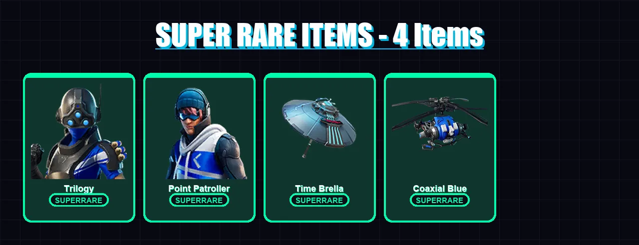[PC/PSN] | Trilogy | Point Patroller | Midas | The Ageless | Polarity | 102 skin | 139 pickaxe | 110 emote | 113 glider | Lv1955 — Fortnite account