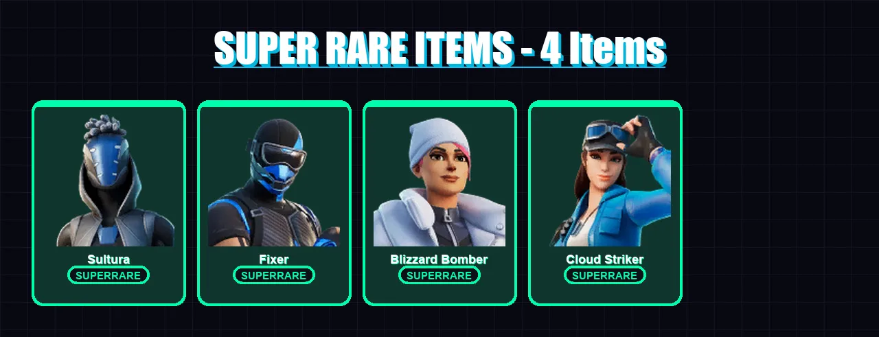 [PS4/PS5/XBOX/PC] | Sultura | Fixer | Blizzard Bomber | Cloud Striker | Mincemeat | 5 skin | 42 pickaxe | 19 emote | 31 glider | Lv522
