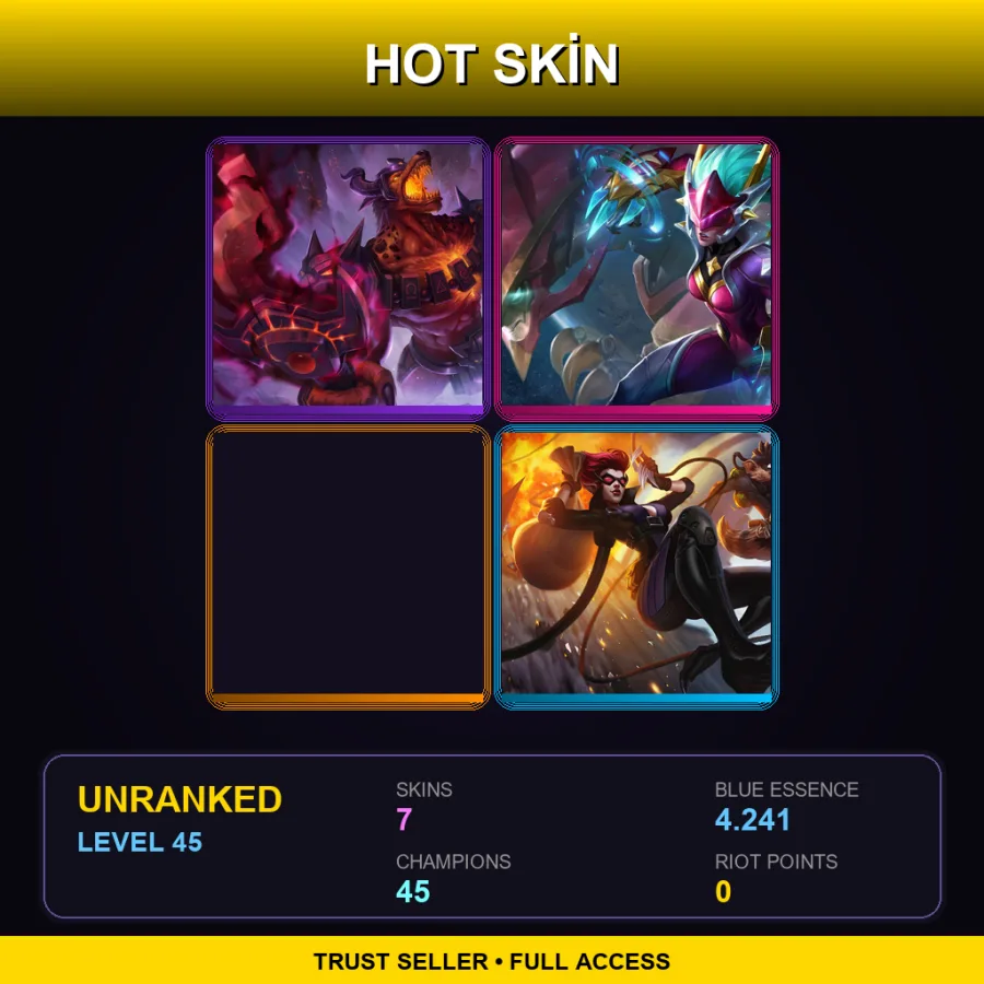 LAN | Lv45 | Unranked | 7 Skin | 45 Champ