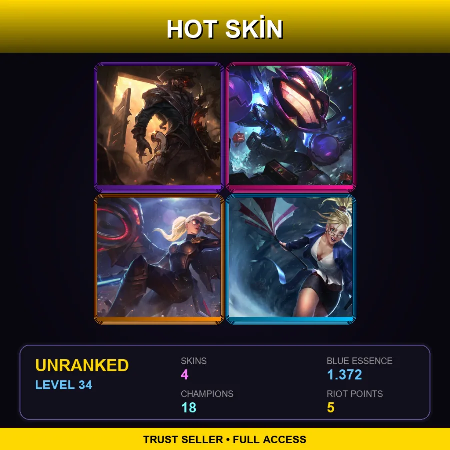 LAS | Lv34 | Unranked | 4 Skin | 18 Champ