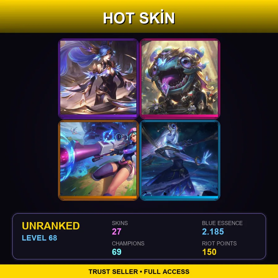 LAN | Lv68 | Unranked | 27 Skin | 69 Champ
