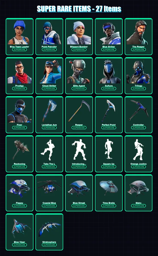 [PS4/PS5/XBOX/PC] | Blue Team Leader | Point Patroller | Blizzard Bomber | 129 skin | Lv1641
