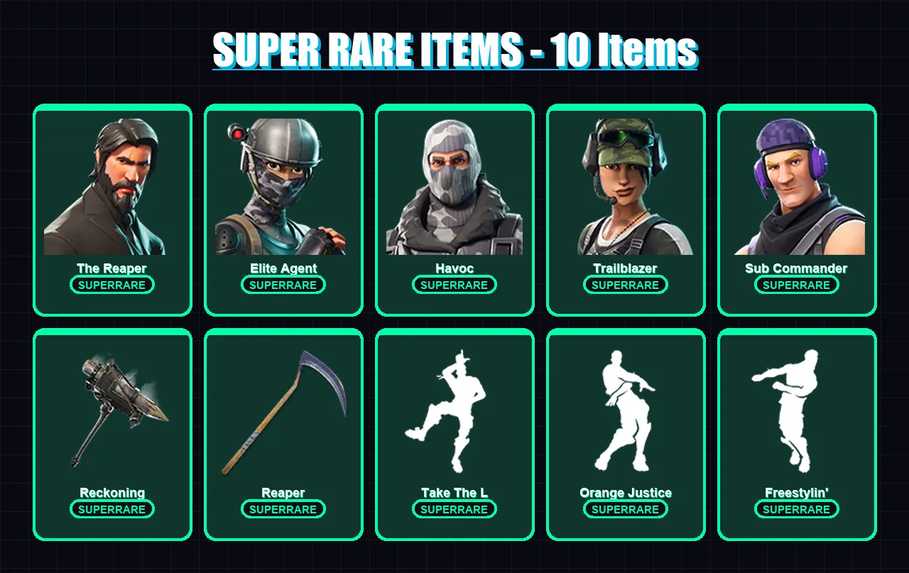 [PC/PSN] | The Reaper | Elite Agent | Havoc | Trailblazer | Sub Commander | 84 skin | 53 pickaxe | 69 emote | 65 glider | Lv1097