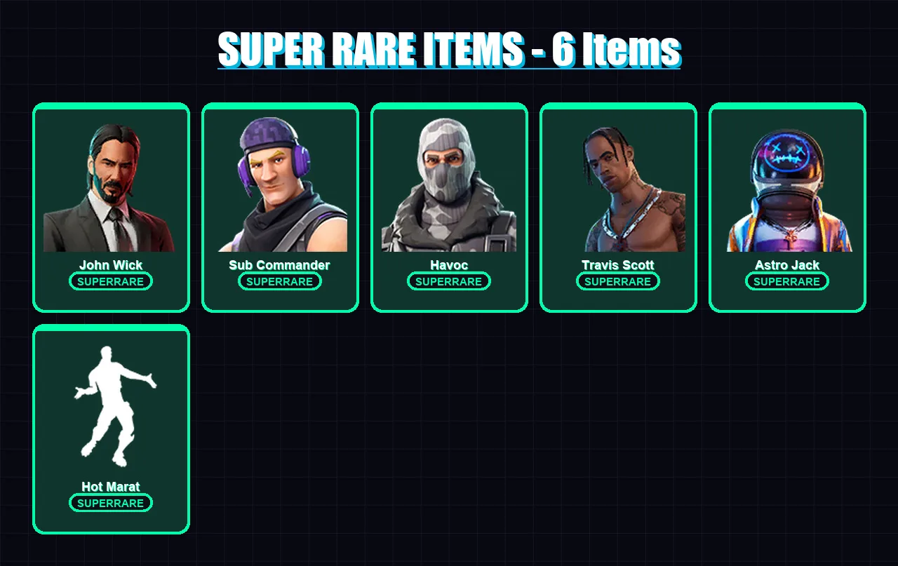 [PC/PSN] | John Wick | Sub Commander | Havoc | Travis Scott | Astro Jack | 104 skin | 87 pickaxe | 106 emote | 94 glider | Lv1285 — Fortnite account