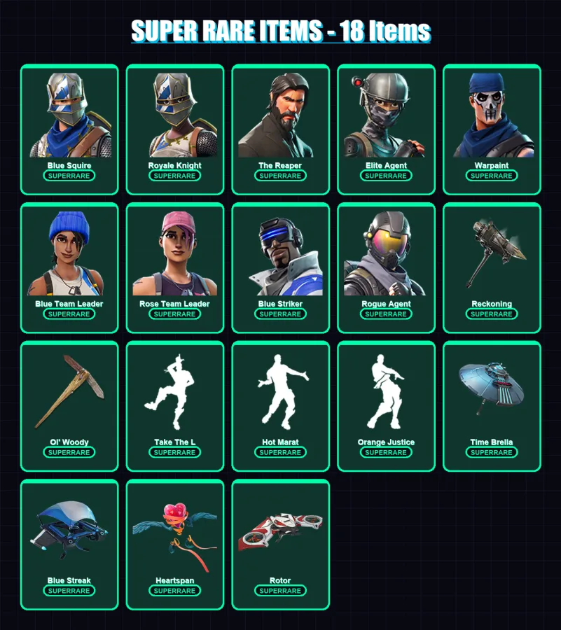[PC/XBOX/PSN] | Double Helix | Blue Squire | Royale Knight | The Reaper | Elite Agent | 111 skin | 95 pickaxe | 98 emote | 90 glider | Lv1233
