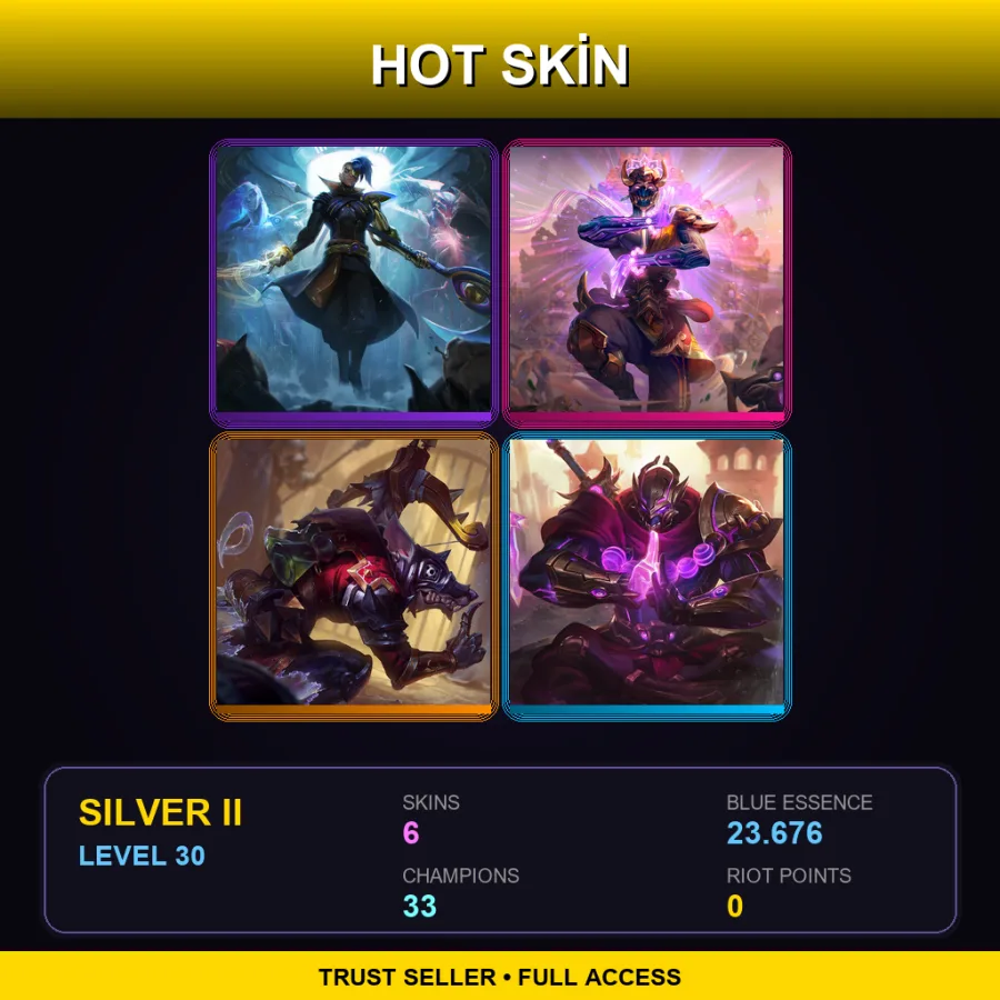 EUNE | Lv30 | Silver II | 6 Skin | 33 Champ