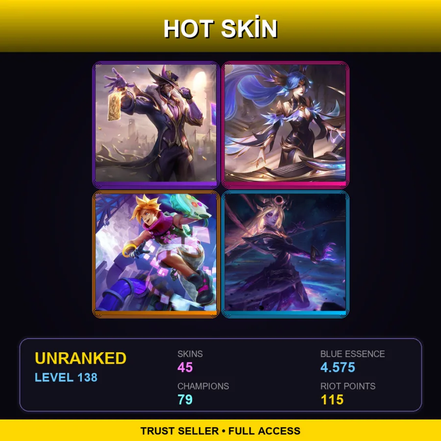 EUW | Lv138 | Unranked | 45 Skin | 79 Champ — Urf Kench